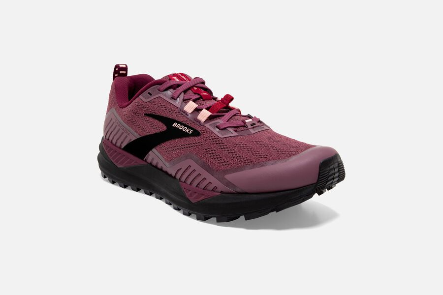 Brooks Cascadia 15 Trail Running Shoes Womens - Burgundy - WEACB-9274